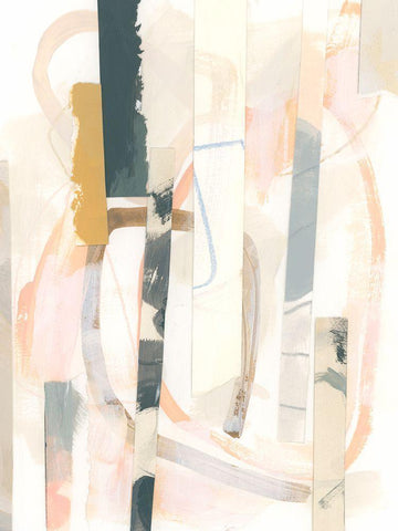 Melon Litmus II White Modern Wood Framed Art Print with Double Matting by Vess, June Erica