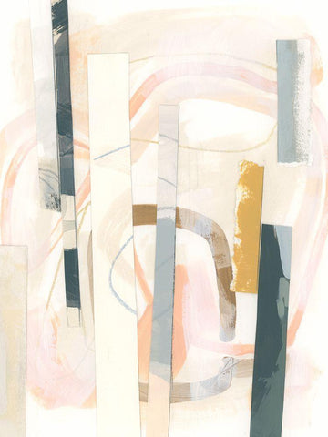 Melon Litmus III White Modern Wood Framed Art Print with Double Matting by Vess, June Erica