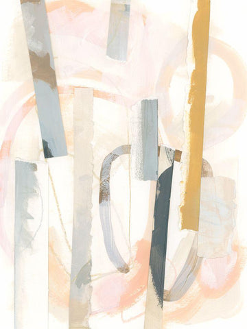 Melon Litmus IV White Modern Wood Framed Art Print with Double Matting by Vess, June Erica