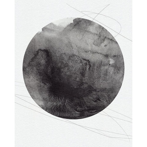 Graphite Moon I Black Modern Wood Framed Art Print with Double Matting by Green, Jacob