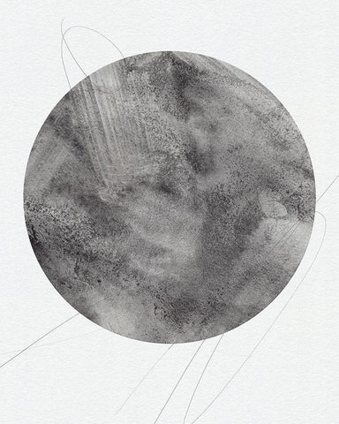 Graphite Moon II Black Ornate Wood Framed Art Print with Double Matting by Green, Jacob