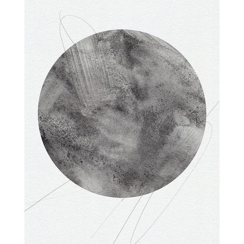 Graphite Moon II Black Modern Wood Framed Art Print with Double Matting by Green, Jacob
