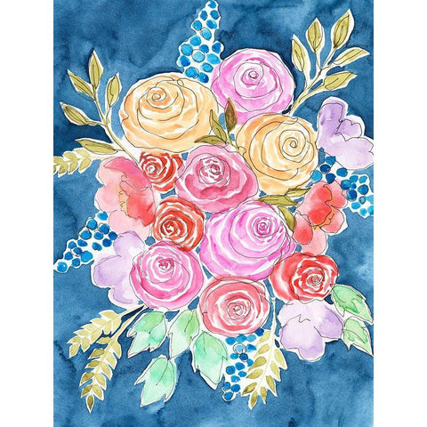 Floral Gaze I White Modern Wood Framed Art Print by Moore, Regina