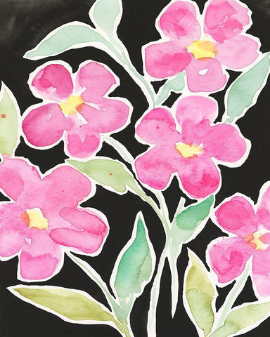 Floral Choir White Modern Wood Framed Art Print with Double Matting by Moore, Regina