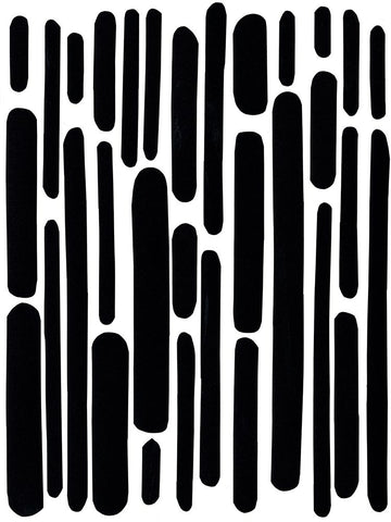 Shuffle I White Modern Wood Framed Art Print with Double Matting by Moore, Regina