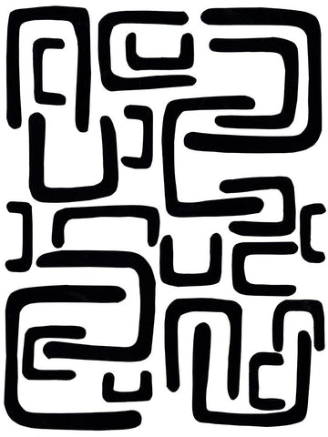 Shuffle II White Modern Wood Framed Art Print with Double Matting by Moore, Regina