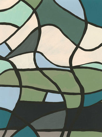 Multicolor Stained Glass II Black Ornate Wood Framed Art Print with Double Matting by Moore, Regina