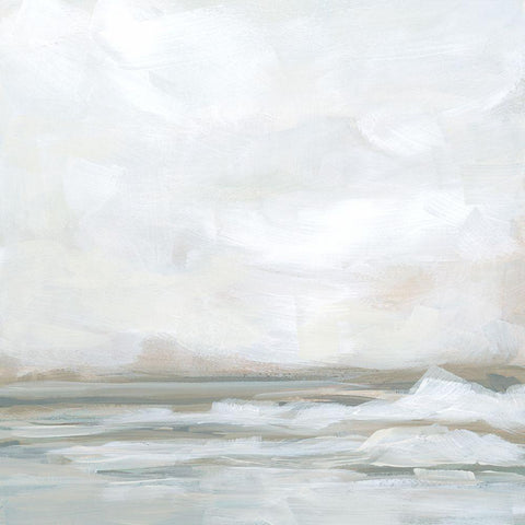 Neutral Surfline I White Modern Wood Framed Art Print with Double Matting by Vess, June Erica