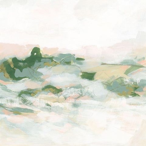 Blush Valley I White Modern Wood Framed Art Print by Vess, June Erica