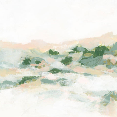 Blush Valley II White Modern Wood Framed Art Print with Double Matting by Vess, June Erica