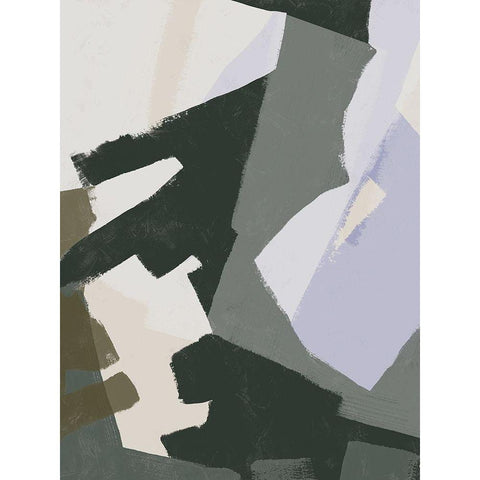 Custom Interlocking Rhythm I Black Modern Wood Framed Art Print with Double Matting by Vess, June Erica