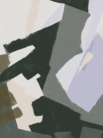 Custom Interlocking Rhythm I Black Ornate Wood Framed Art Print with Double Matting by Vess, June Erica