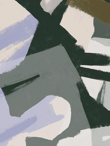 Custom Interlocking Rhythm II Black Ornate Wood Framed Art Print with Double Matting by Vess, June Erica