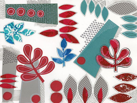 Modan II White Modern Wood Framed Art Print with Double Matting by Moore, Regina