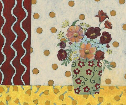 Flowerscape II White Modern Wood Framed Art Print with Double Matting by Moore, Regina