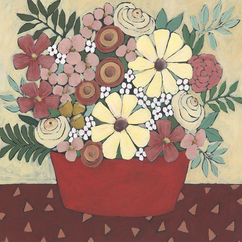 Inspired Flowers I White Modern Wood Framed Art Print by Moore, Regina