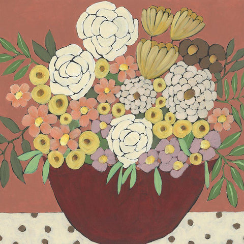 Inspired Flowers II Gold Ornate Wood Framed Art Print with Double Matting by Moore, Regina