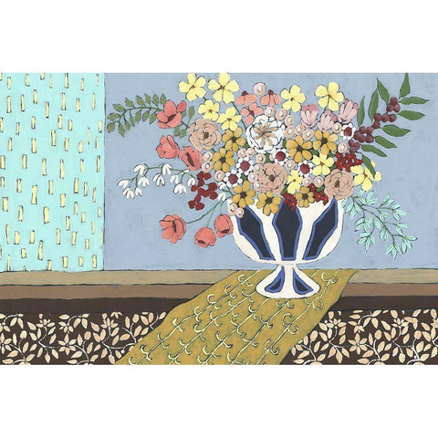 Flowers Blooming Black Modern Wood Framed Art Print by Moore, Regina