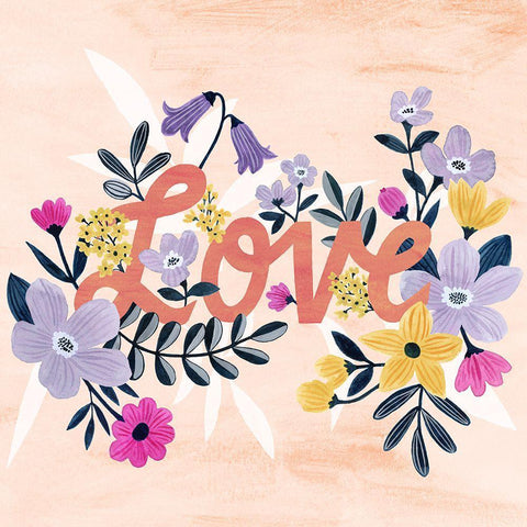 Bloomin Love I Black Ornate Wood Framed Art Print with Double Matting by Popp, Grace