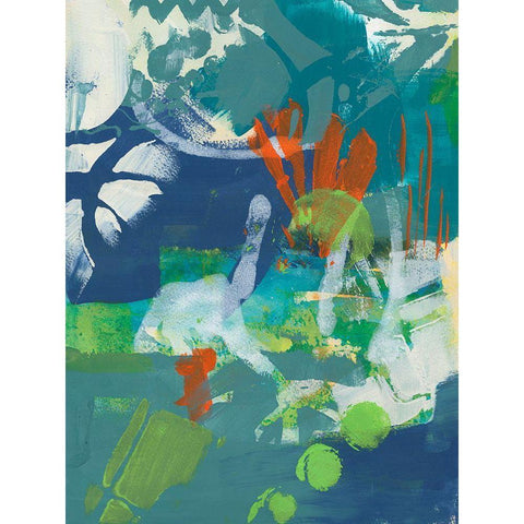 Tropical Graphics I Black Modern Wood Framed Art Print with Double Matting by Combs, Joyce