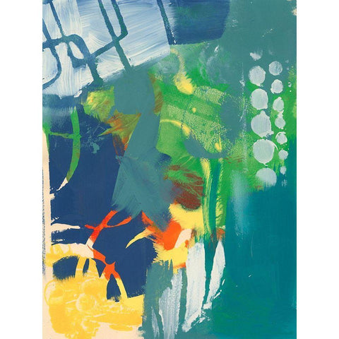Tropical Graphics III Black Modern Wood Framed Art Print with Double Matting by Combs, Joyce