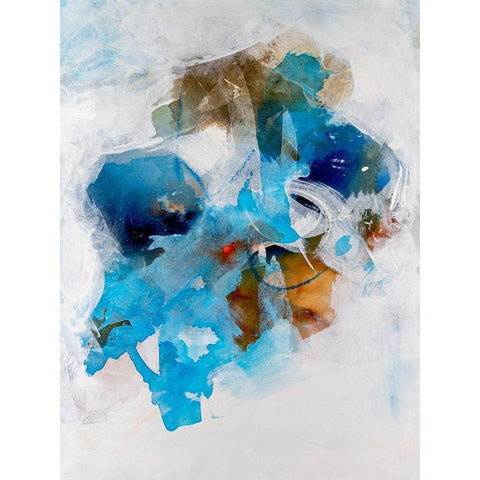 Misty Blue I Black Modern Wood Framed Art Print by Combs, Joyce