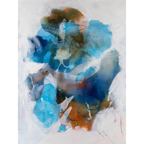 Misty Blue II Gold Ornate Wood Framed Art Print with Double Matting by Combs, Joyce