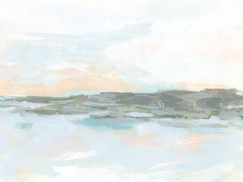 Rock Coast II White Modern Wood Framed Art Print with Double Matting by Vess, June Erica