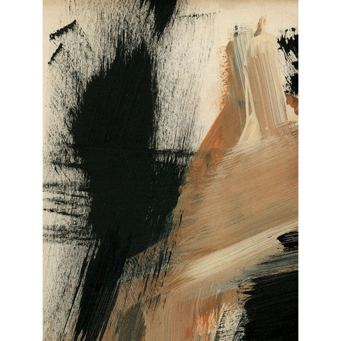 Baked Paintstrokes I Black Modern Wood Framed Art Print with Double Matting by Parker, Jennifer Paxton