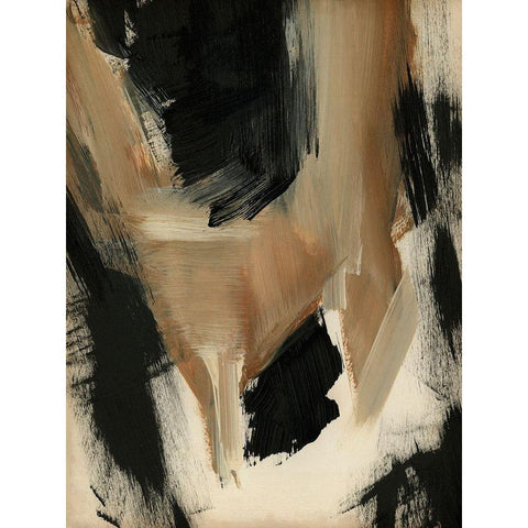 Baked Paintstrokes II Black Modern Wood Framed Art Print with Double Matting by Parker, Jennifer Paxton