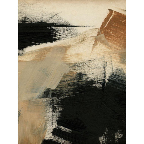 Baked Paintstrokes III Black Modern Wood Framed Art Print with Double Matting by Parker, Jennifer Paxton