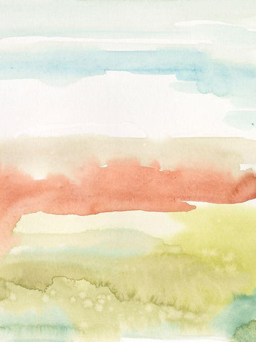 Blushing Sunrise II White Modern Wood Framed Art Print with Double Matting by Longley, Alicia