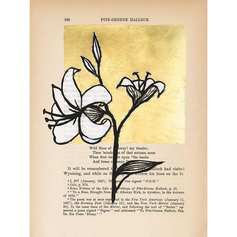 Floral Diary IV Gold Ornate Wood Framed Art Print with Double Matting by Lam, Vanna