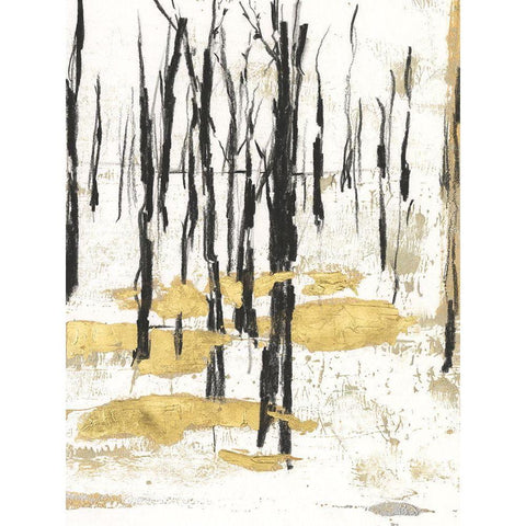 Gilded Winter I Black Modern Wood Framed Art Print with Double Matting by Harper, Ethan