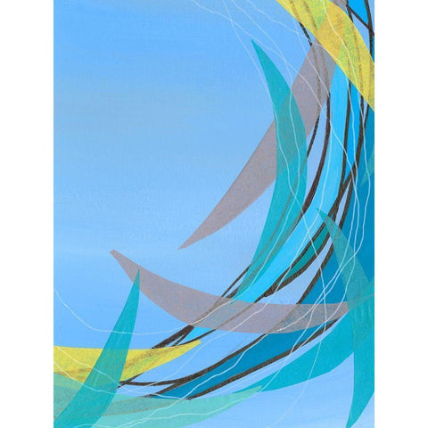 Circulating Flow II Black Modern Wood Framed Art Print with Double Matting by Moore, Regina