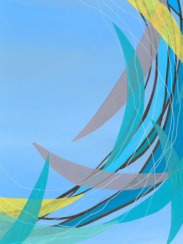 Circulating Flow II White Modern Wood Framed Art Print with Double Matting by Moore, Regina