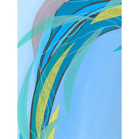 Circulating Flow III Black Modern Wood Framed Art Print by Moore, Regina
