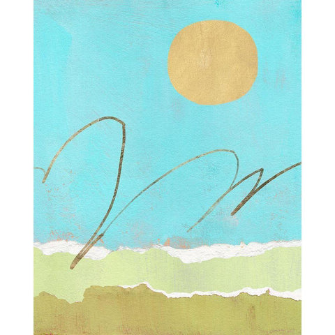 Green and Gold Pieced Landscape II Gold Ornate Wood Framed Art Print with Double Matting by Green, Jacob