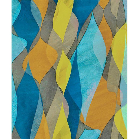 Colorful Cascade I Black Modern Wood Framed Art Print by Saunders, Alonzo