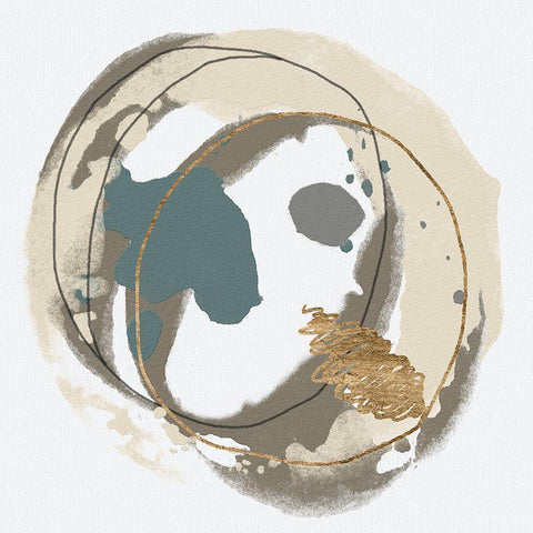 Circular Inclusion II Black Modern Wood Framed Art Print by Saunders, Alonzo