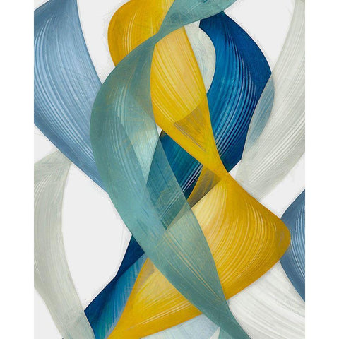 Horizontal Bands I White Modern Wood Framed Art Print by Saunders, Alonzo