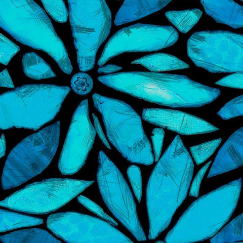 Black and Blue I White Modern Wood Framed Art Print by Saunders, Alonzo