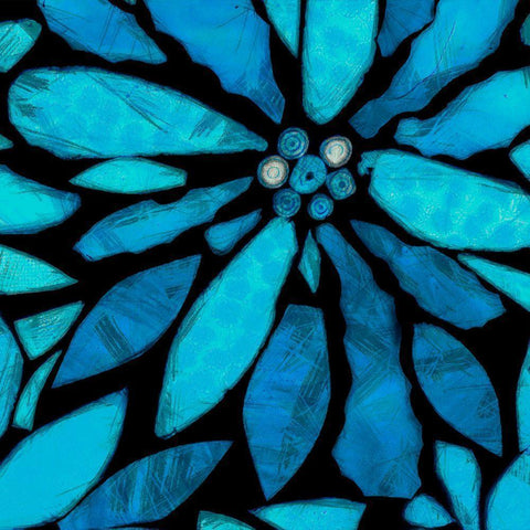 Black and Blue II Black Modern Wood Framed Art Print with Double Matting by Saunders, Alonzo