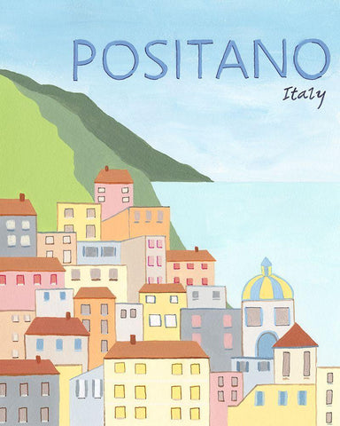 Living by the Sea I White Modern Wood Framed Art Print with Double Matting by Moore, Regina