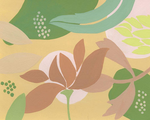 Neutral Blooms I White Modern Wood Framed Art Print with Double Matting by Moore, Regina