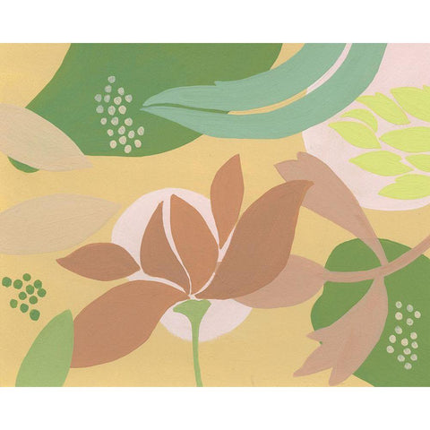 Neutral Blooms I Black Modern Wood Framed Art Print by Moore, Regina