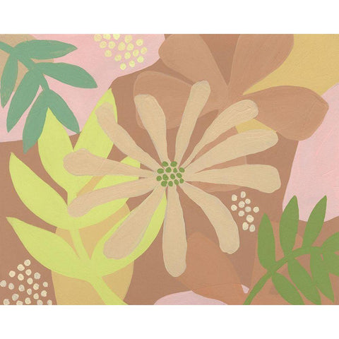 Neutral Blooms II Black Modern Wood Framed Art Print with Double Matting by Moore, Regina