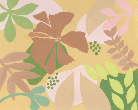 Neutral Blooms IV White Modern Wood Framed Art Print with Double Matting by Moore, Regina