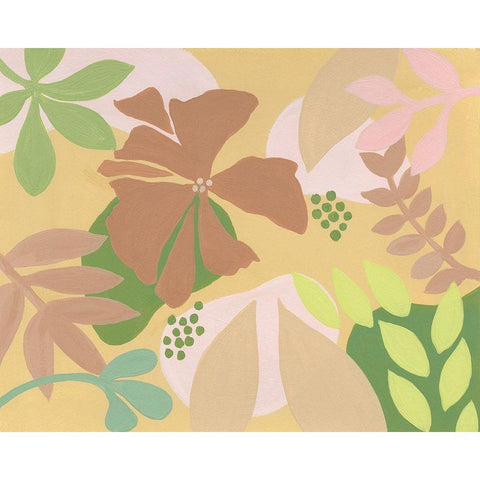 Neutral Blooms IV Black Modern Wood Framed Art Print with Double Matting by Moore, Regina