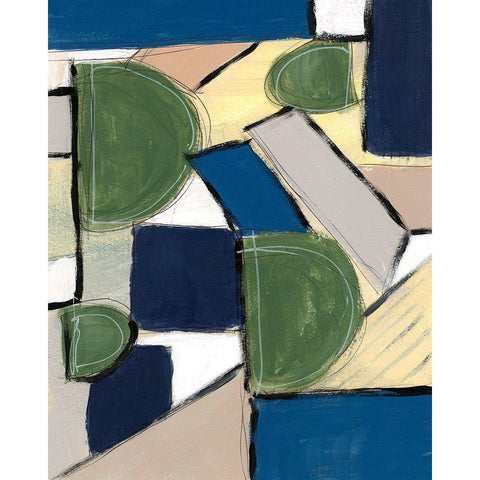 Spatial Mix I White Modern Wood Framed Art Print by Moore, Regina